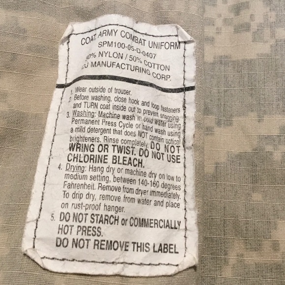 US Army camo coat combat uniform Sz M long - Picture 7 of 9